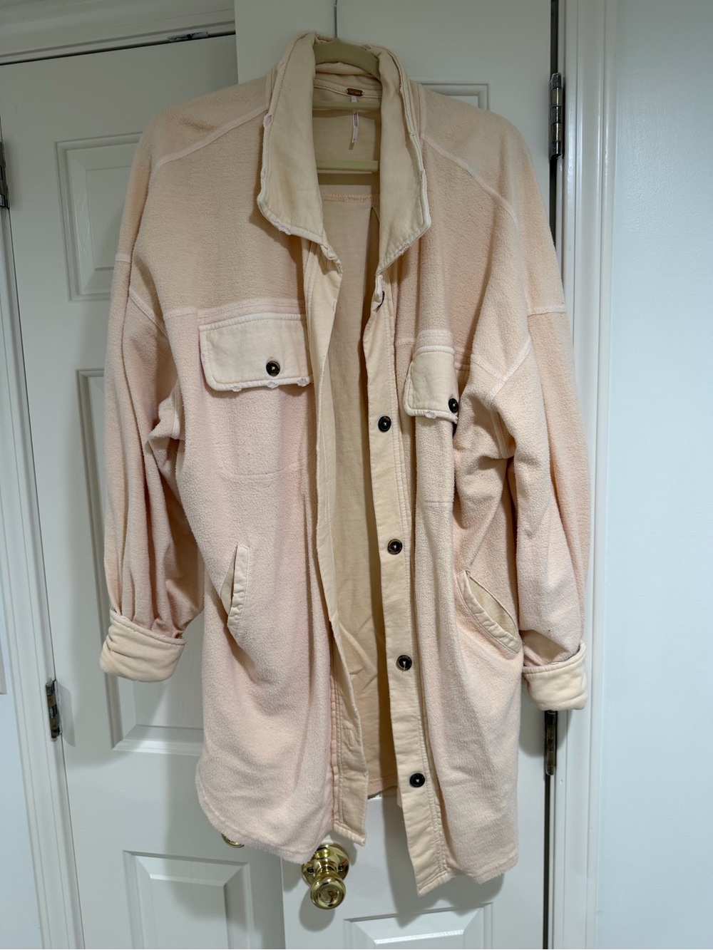 Free people Women's Oversized Fleece Shacket in Light Cream